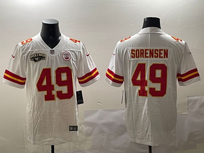 Men Kansas City Chiefs 49 Sorensen White Second generations 2025 Nike Limited NFL Jersey style 4